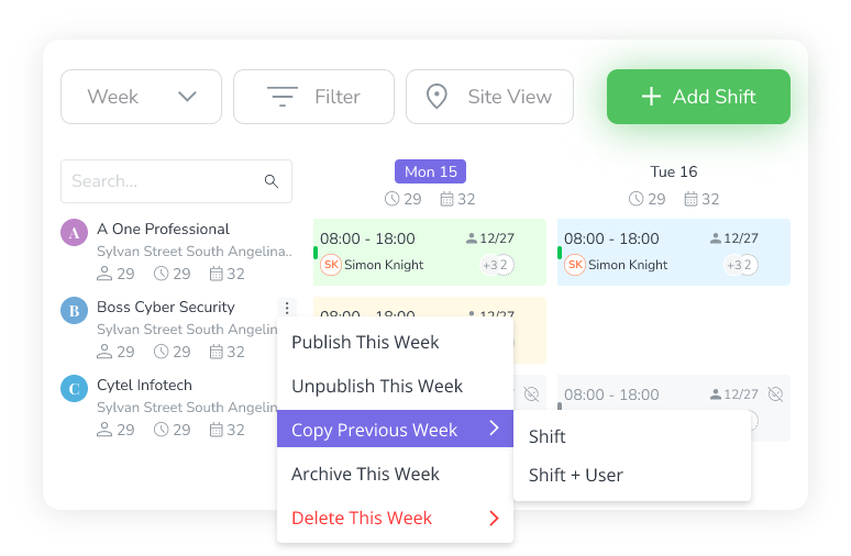 smart shift scheduling for security guard tracking systems